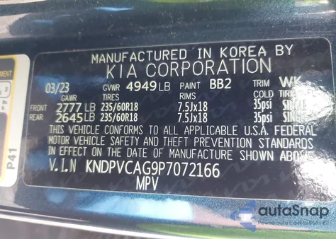 2023 Kia Sportage Hybrid Ex z USA, uszkodzony, nr VIN KNDPVCAG9P7072166